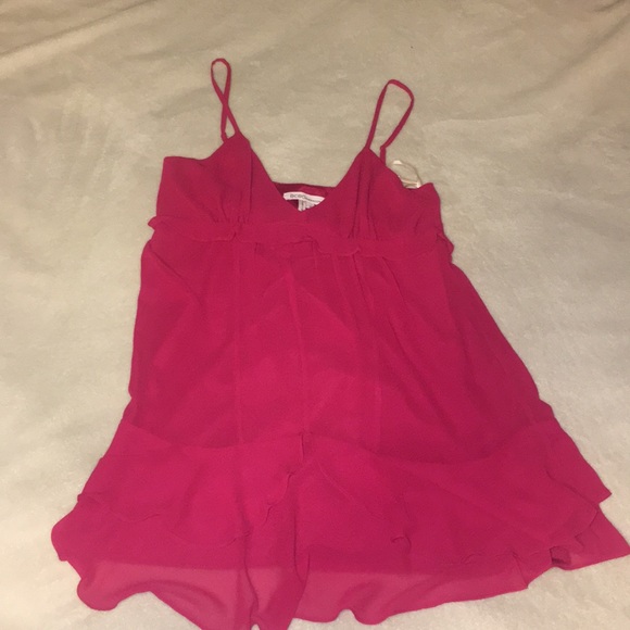 BCBGeneration Flounce Slip Red Ruby Cocktail Dress - Picture 5 of 6